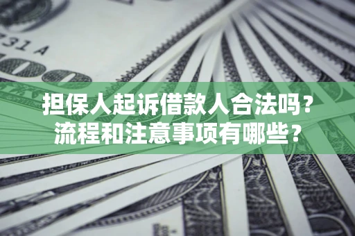 北京担保人起诉借款人合法吗？流程和注意事项有哪些？