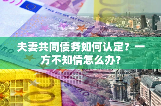 北京夫妻共同债务如何认定？一方不知情怎么办？