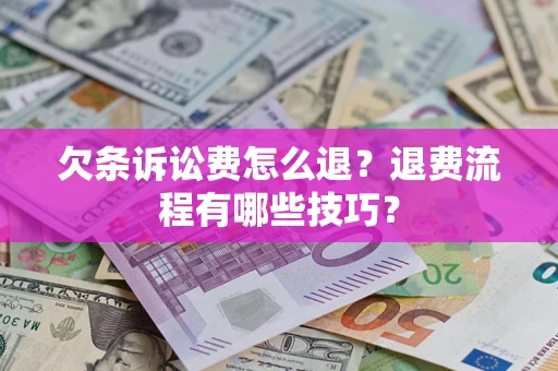 北京欠条诉讼费怎么退？退费流程有哪些技巧？