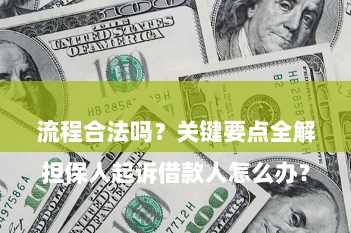 北京

担保人起诉借款人怎么办？流程合法吗？关键要点全解析